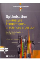 Optimisation pour l'analyse economique et les sciences de gestion