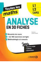 Toutes les maths  analyse en 40 fiches - l1, l2, capes