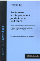 Recherche sur le precedent juridictionnel en france