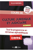 Cours de culture juridique et judiciaire 2024-2025 - tout le programme en 101 fiches alphabetiques