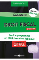 Cours de droit fiscal 2024-2025 - tout le programme en 51 fiches et en tableaux