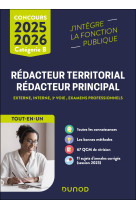 Concours redacteur territorial, redacteur principal - 2025 - externe, interne et 3e voie - tout en u