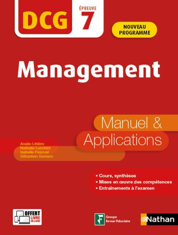 DCG EPREUVE 7  -  MANAGEMENT  -  MANUEL ET APPLICATIONS (EDITION 2020) - LUCCHNINI/LITTIERE - CLE INTERNAT