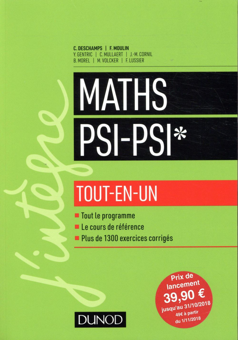 MATHEMATIQUES TOUT-EN-UN PSI / PSI* - DESCHAMPS/MOULIN - DUNOD