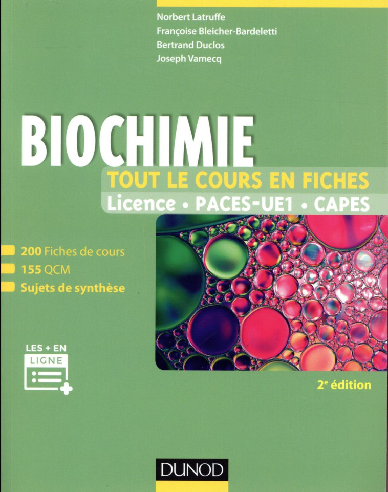 BIOCHIMIE  -  TOUT LE COURS EN FICHES (2E EDITION) - LATRUFFE/DUCLOS - DUNOD