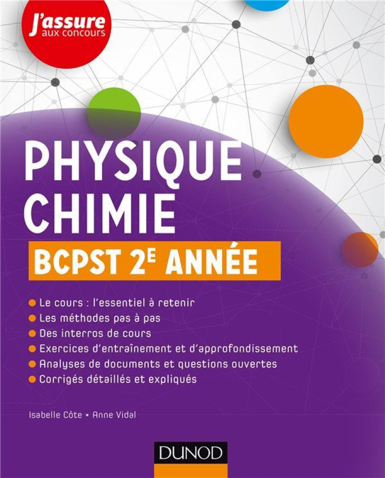 PHYSIQUE-CHIMIE  -  BCPST 2E ANNEE - COTE/VIDAL - Dunod