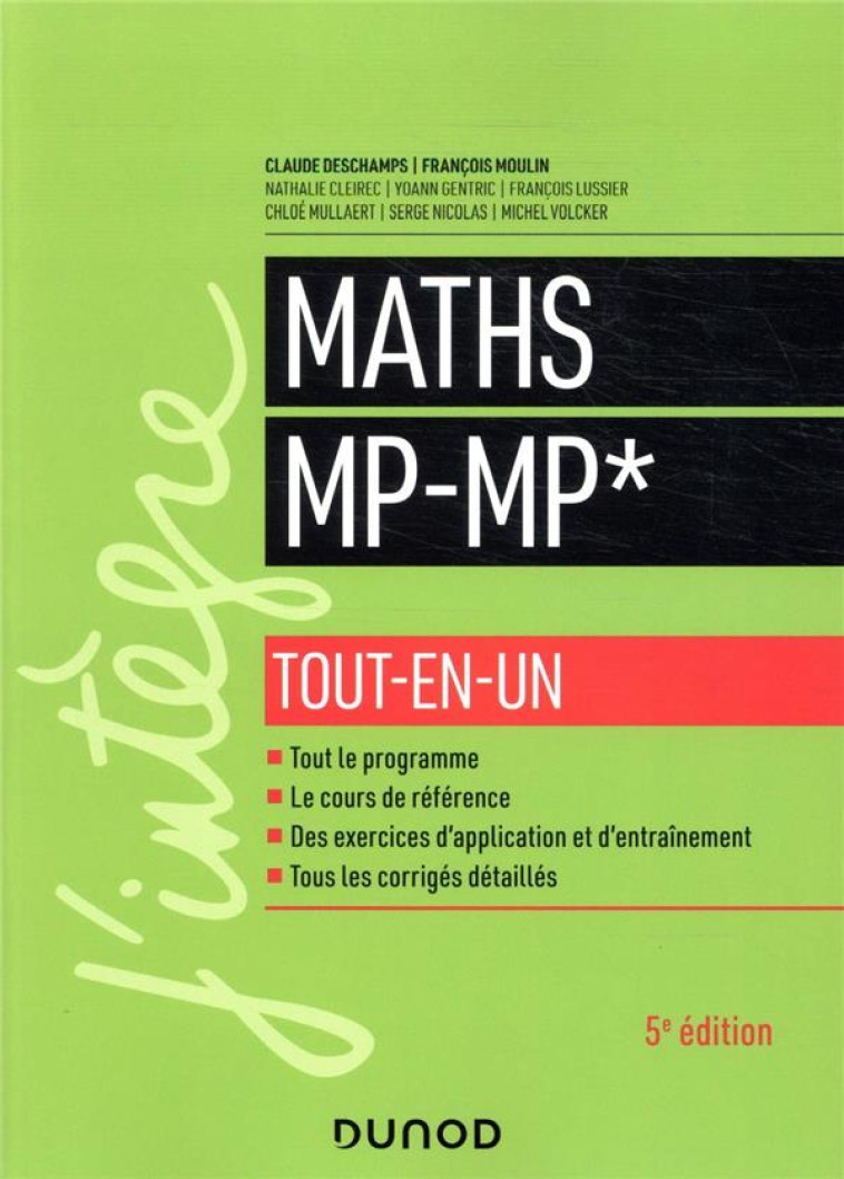 MATHEMATIQUES MP-MP*  -  TOUT-EN-UN - DESCHAMPS/MOULIN - DUNOD