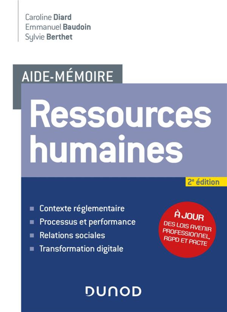 AIDE-MEMOIRE : RESSOURCES HUMAINES (2E EDITION) - DIARD/BAUDOIN - DUNOD