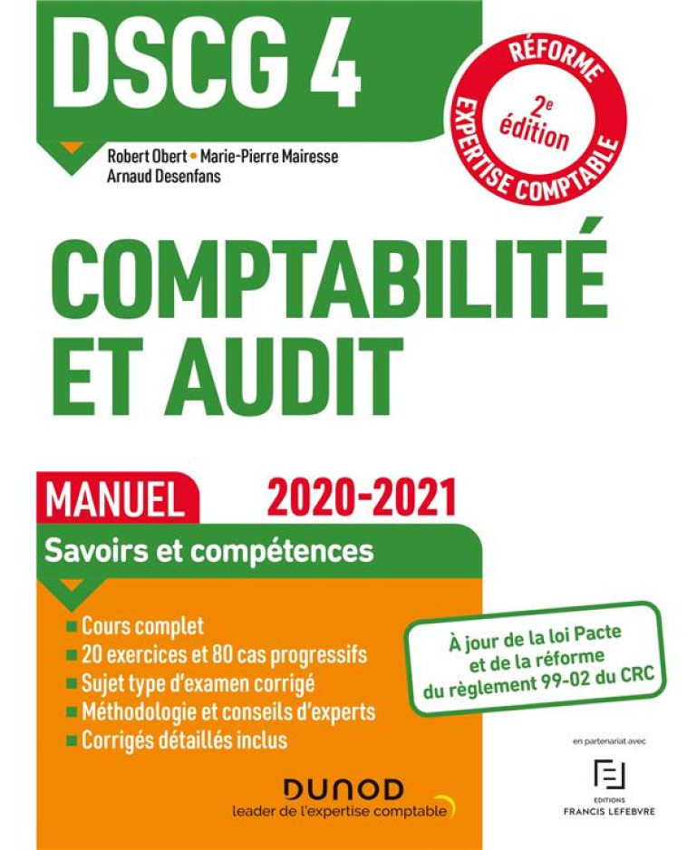 DSCG 4  -  COMPTABILITE ET AUDIT  -  MANUEL (EDITION 2020/2021) - OBERT/MAIRESSE - DUNOD