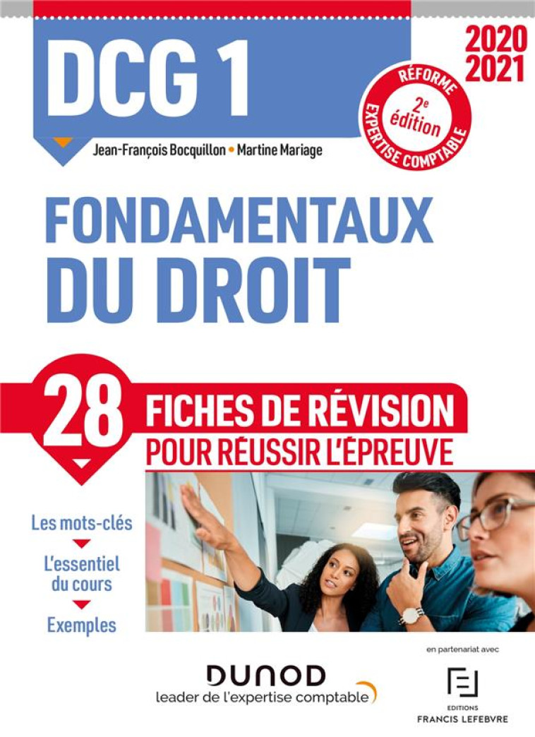 DCG 1  -  FONDAMENTAUX DU DROIT  -  28 FICHES DE REVISION POUR REUSSIR L'EPREUVE (EDITION 2020/2021) - BOCQUILLON/MARIAGE - DUNOD