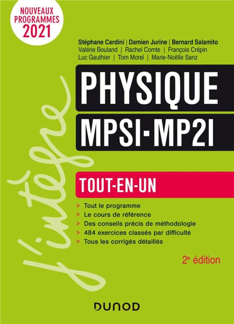 PHYSIQUE MPSI-MP2I -  TOUT-EN-UN (2E EDITION) - CARDINI/JURINE/COMTE - DUNOD