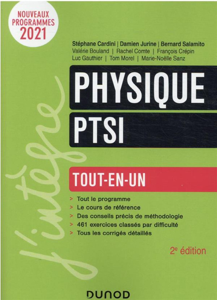 PHYSIQUE PTSI  -  TOUT-EN-UN (2E EDITION) - CARDINI/JURINE/COMTE - DUNOD