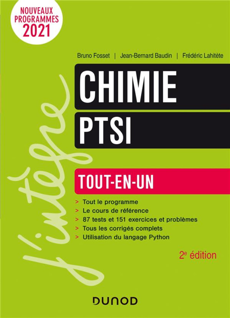 CHIMIE PTSI : TOUT-EN-UN (2E EDITION) - FOSSET/BAUDIN - DUNOD