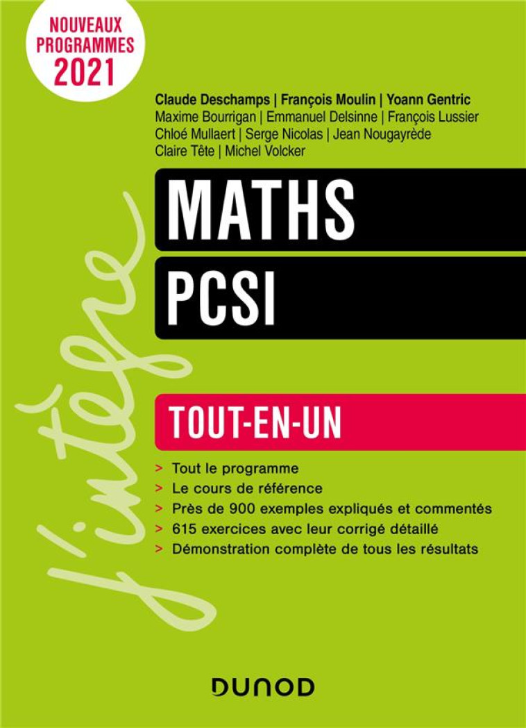 MATHS PCSI - TOUT-EN-UN - DESCHAMPS/TETE - DUNOD