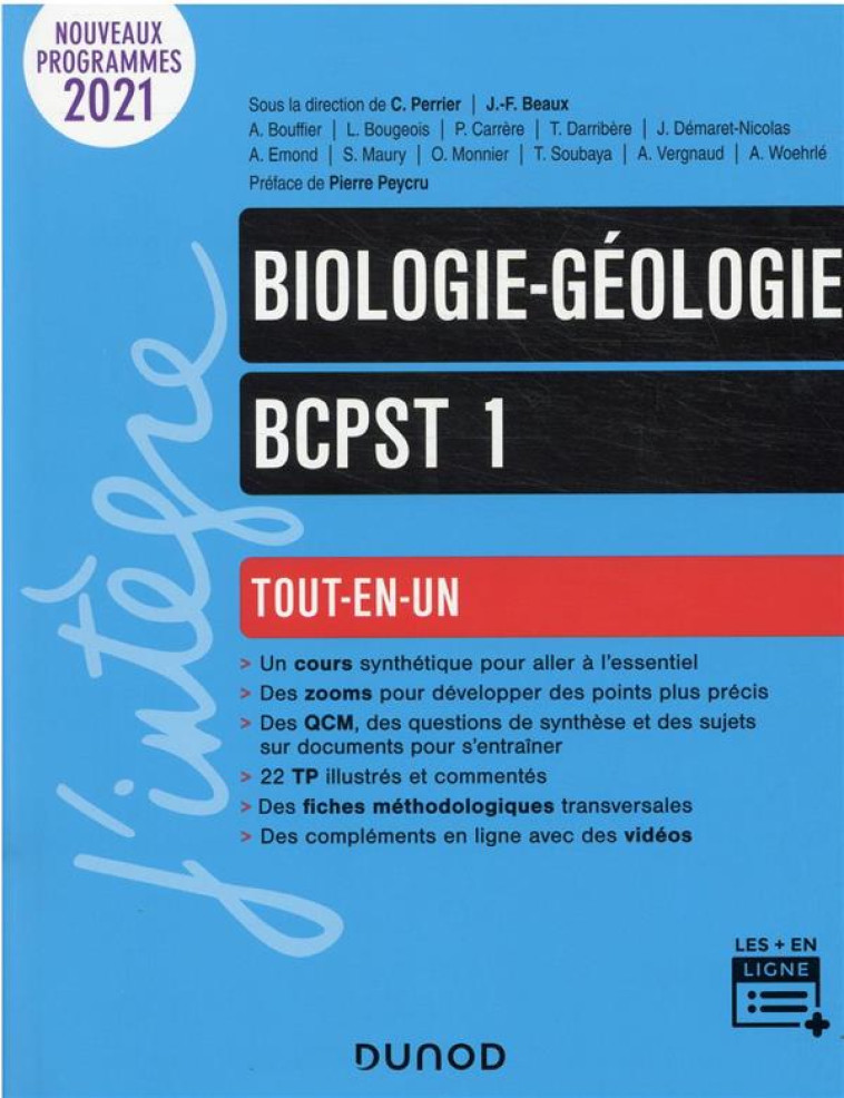 BIOLOGIE-GEOLOGIE  -  BCPST 1RE ANNEE  -  TOUT-EN-UN - PERRIER/MONNIER - DUNOD