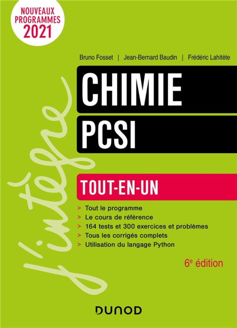 CHIMIE PCSI : TOUT-EN-UN - FOSSET/BAUDIN - DUNOD