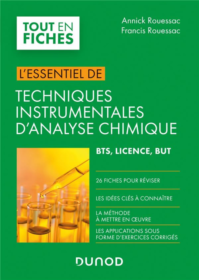 L'ESSENTIEL DE TECHNIQUES INSTRUMENTALES D'ANALYSE CHIMIQUE - ROUESSAC - DUNOD