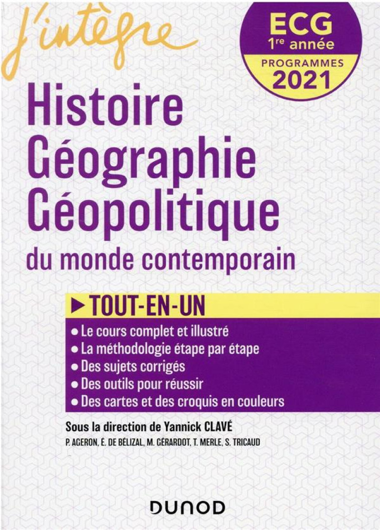 ECG 1 : HISTOIRE, GEOGRAPHIE, GEOPOLITIQUE  -  MANUEL - CLAVE/AGERON/BELIZAL - DUNOD