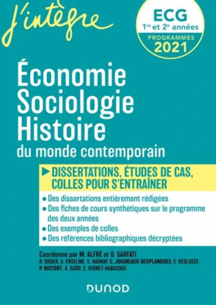 ECG 1 ET 2 : ECONOMIE, SOCIOLOGIE, HISTOIRE DU MONDE CONTEMPORAIN EN FICHES ET DISSERTATIONS - SARFATI/RIUTORT - DUNOD