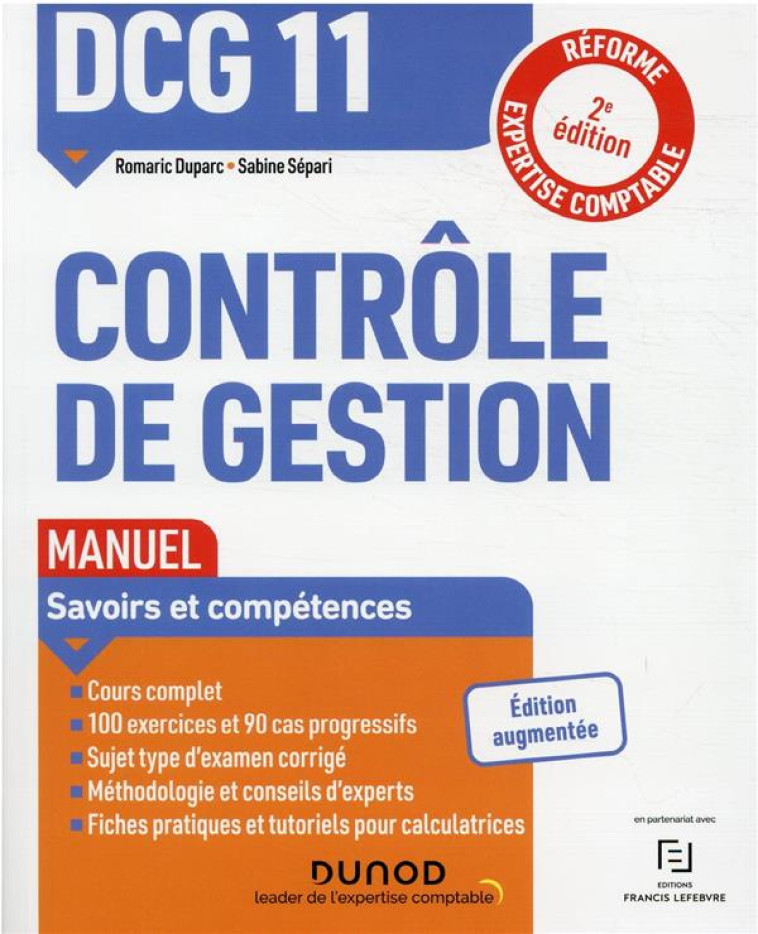 DCG 11 : CONTROLE DE GESTION  -  MANUEL (2E EDITION) - DUPARC/SEPARI - DUNOD