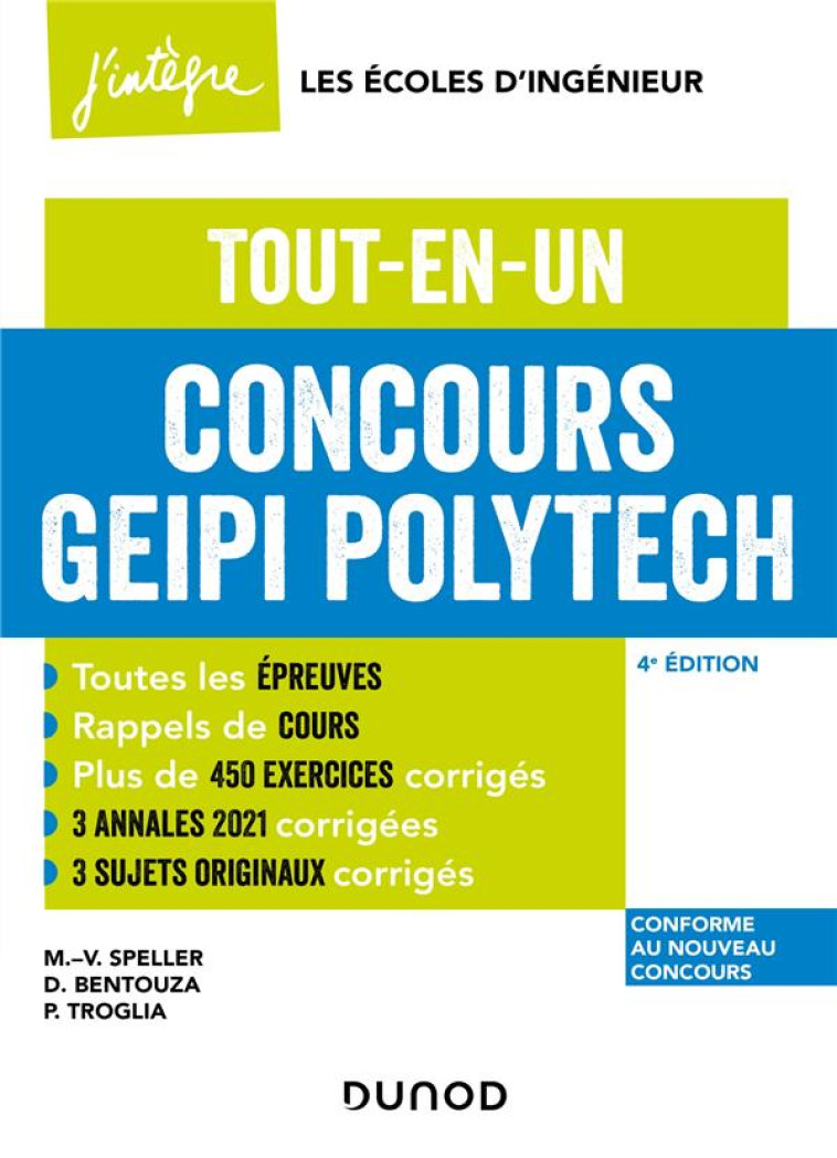 CONCOURS GEIPI POLYTECH  -  TOUT-EN-UN (4E EDITION) - SPELLER/BENTOUZA - DUNOD