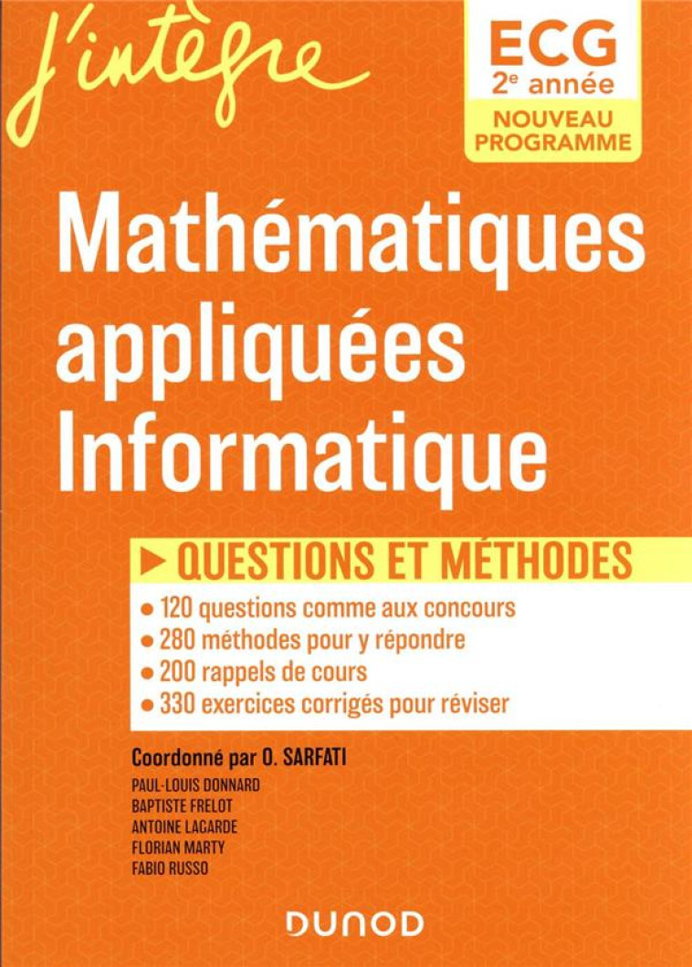 ECG 2 : MATHEMATIQUES APPLIQUEES  -  QUESTIONS ET METHODES - SARFATI/DONNARD - DUNOD