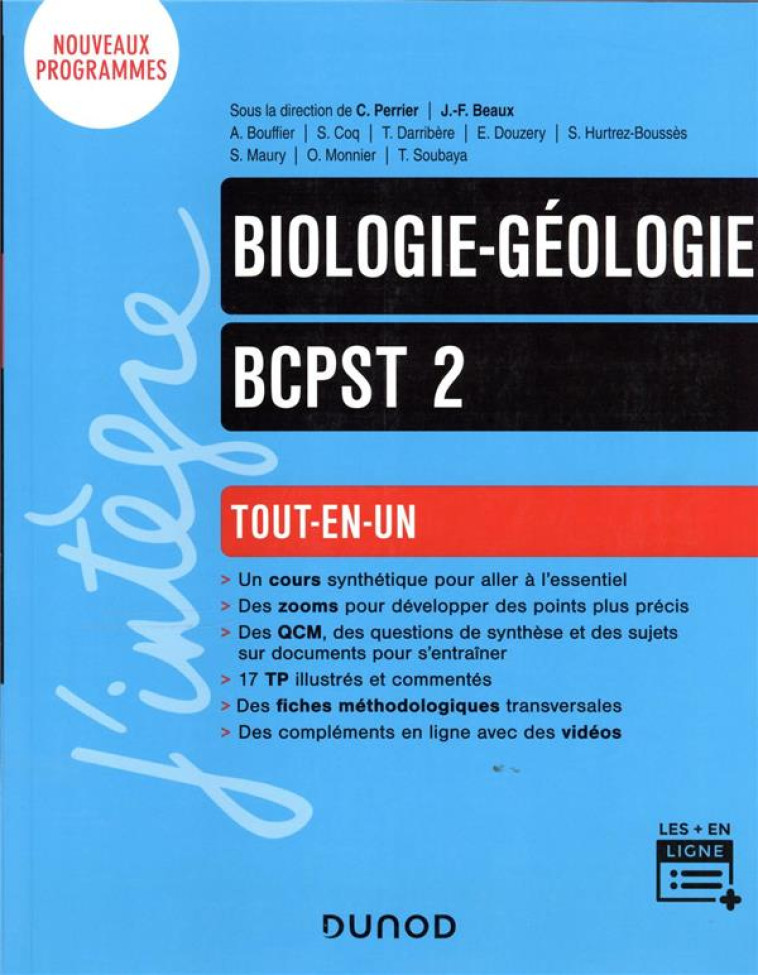 BIOLOGIE-GEOLOGIE  -  BCPST 2E ANNEE  -  TOUT-EN-UN - PERRIER/SOUBAYA/COQ - DUNOD