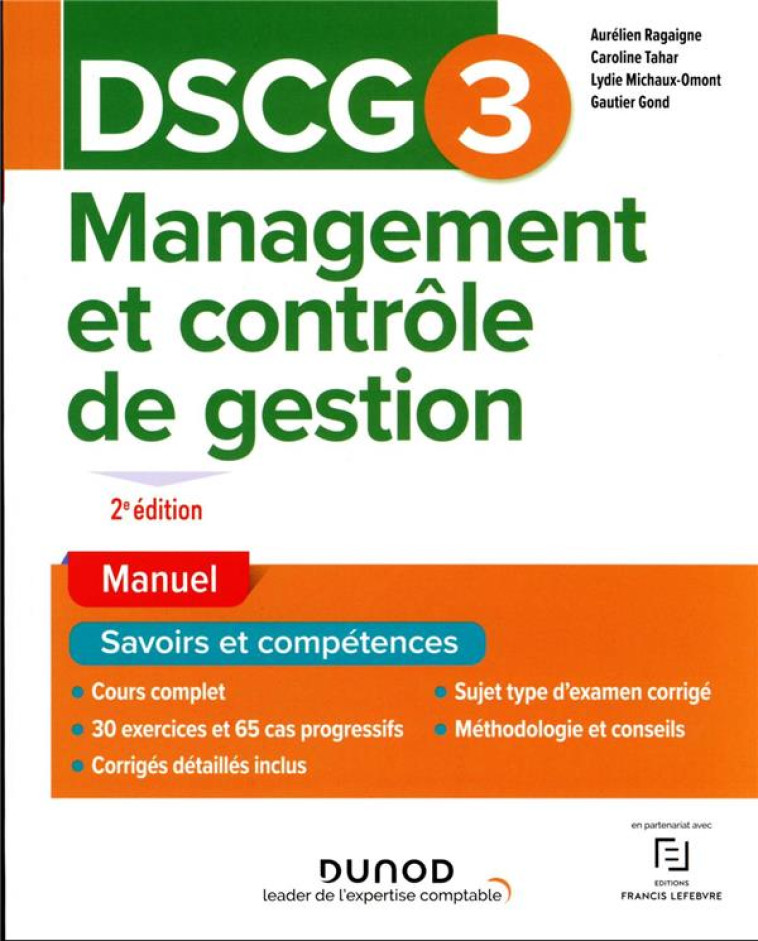 DSCG 3 : MANAGEMENT ET CONTROLE DE GESTION  -  MANUEL (2E EDITION) - RAGAIGNE/TAHAR/GOND - DUNOD