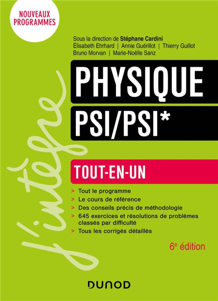 PHYSIQUE  -  PSI/PSI*  -  TOUT-EN-UN (6E EDITION) - CARDINI/EHRHARD/SANZ - DUNOD