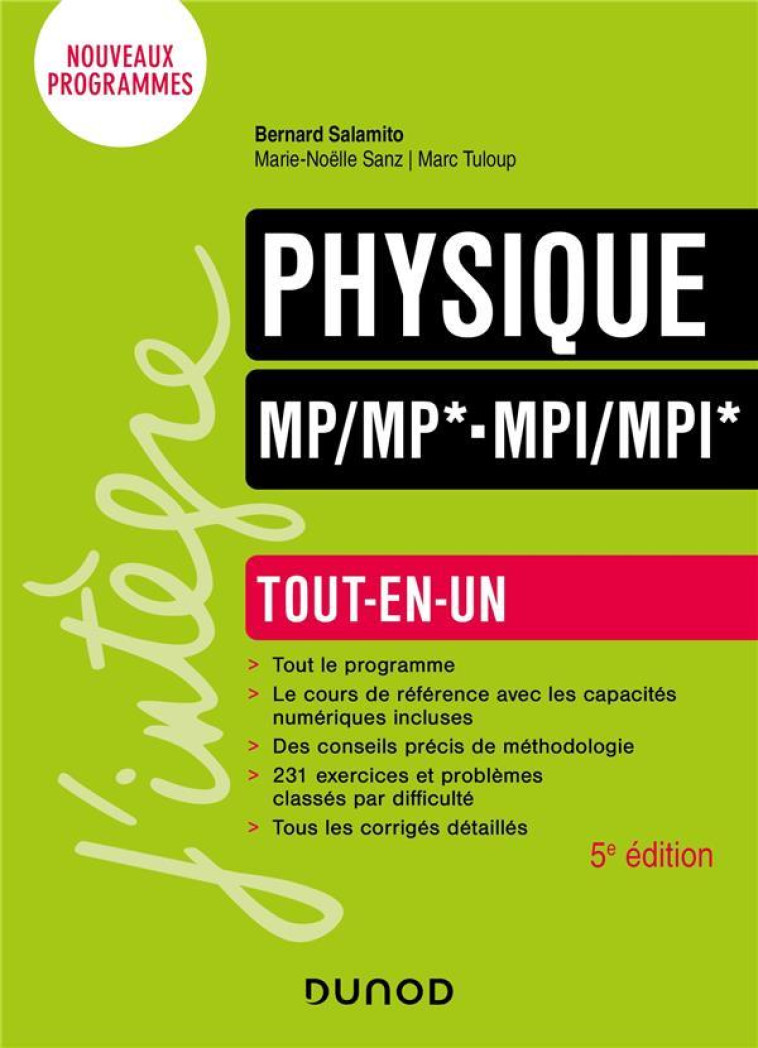 PHYSIQUE  -  MP/MP*-MPI/MPI*  -  TOUT-EN-UN (5E EDITION) - SALAMITO/SANZ/TULOUP - DUNOD