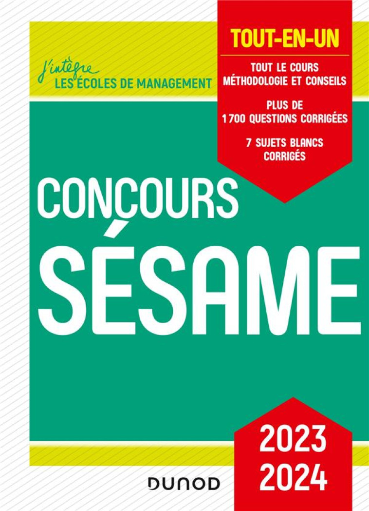 CONCOURS SESAME  -  TOUT-EN-UN (EDITION 2023/2024) - SPELLER/BOISBOURDAIN - DUNOD