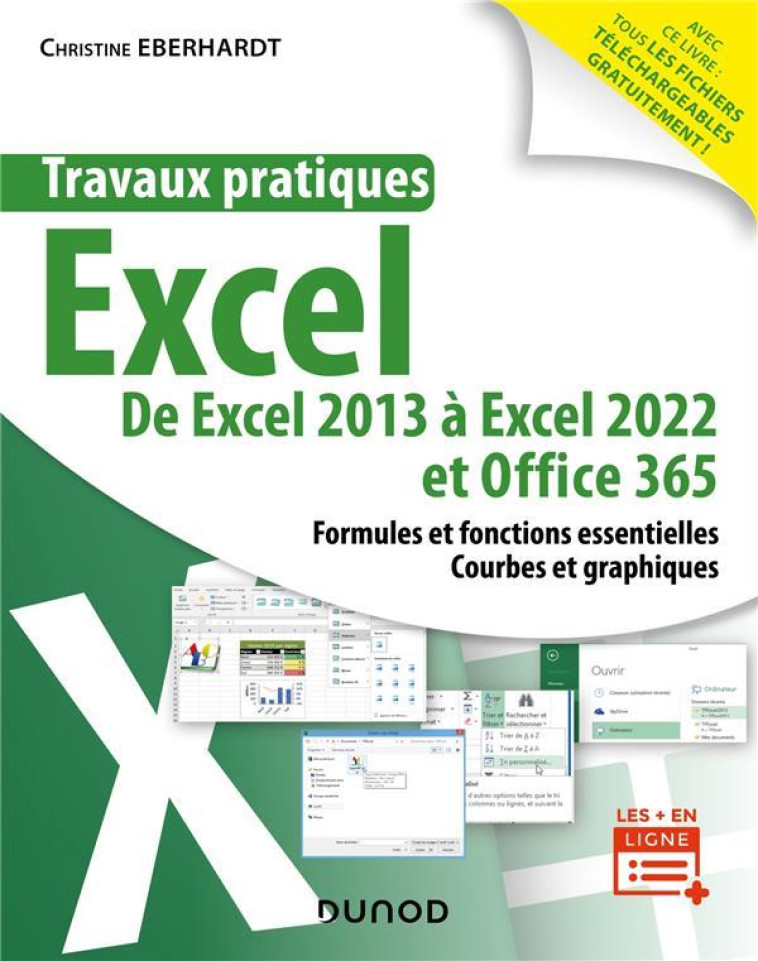 TRAVAUX PRATIQUES : EXCEL : DE EXCEL 2013 A EXCEL 2022 ET OFFICE 365  -  FORMULES ET FONCTIONS ESSENTIELLES  -  COURBES ET GRAPHIQUES - EBERHARDT CHRISTINE - DUNOD