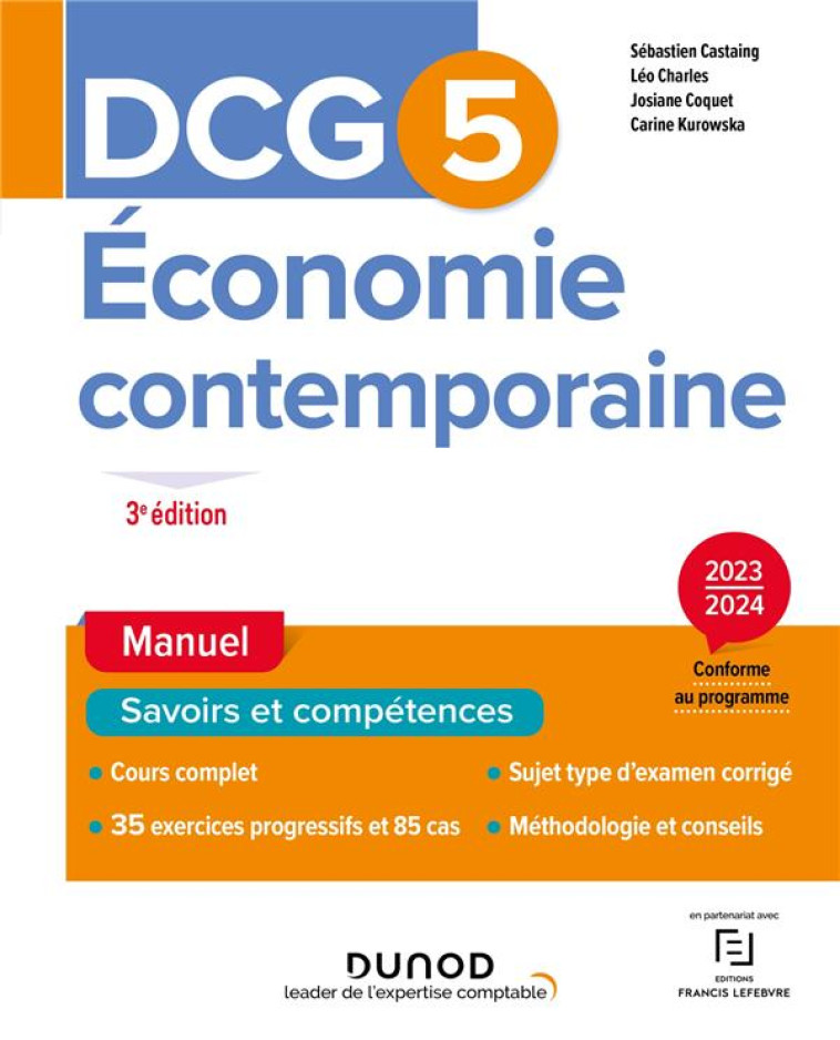 DCG 5 : ECONOMIE CONTEMPORAINE  -  MANUEL (EDITION 2023/2024) - CASTAING/CHARLES - DUNOD