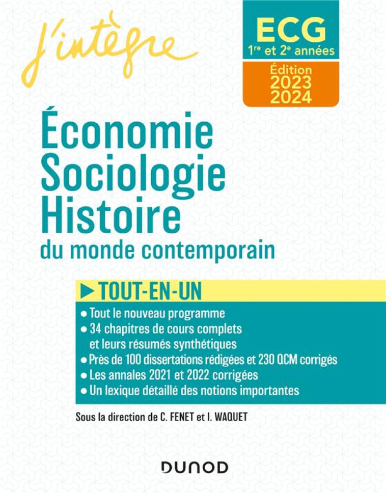 ECG 1 ET ECG 2 -  ECONOMIE, SOCIOLOGIE, HISTOIRE DU MONDE CONTEMPORAIN 2023-2024 - TOUT-EN-UN - FENET/PALLUD/PLIHON - DUNOD