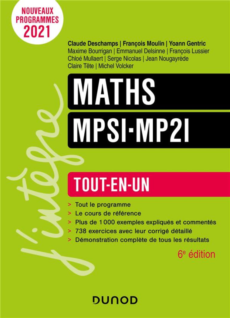 MATHS  -  MPSI-MP2I  -  TOUT-EN-UN (6E EDITION) - DESCHAMPS/TETE - DUNOD