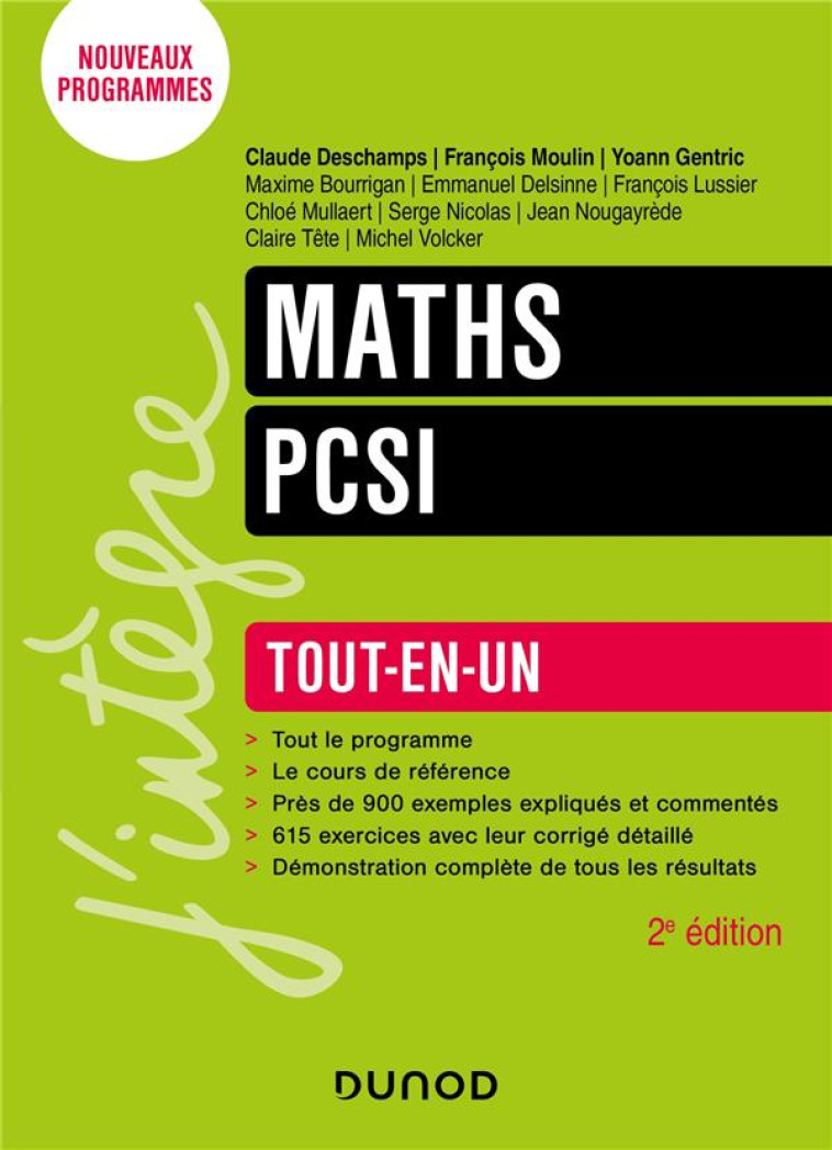 MATHS  -  PCSI  -  TOUT-EN-UN (2E EDITION) - DESCHAMPS/TETE - DUNOD