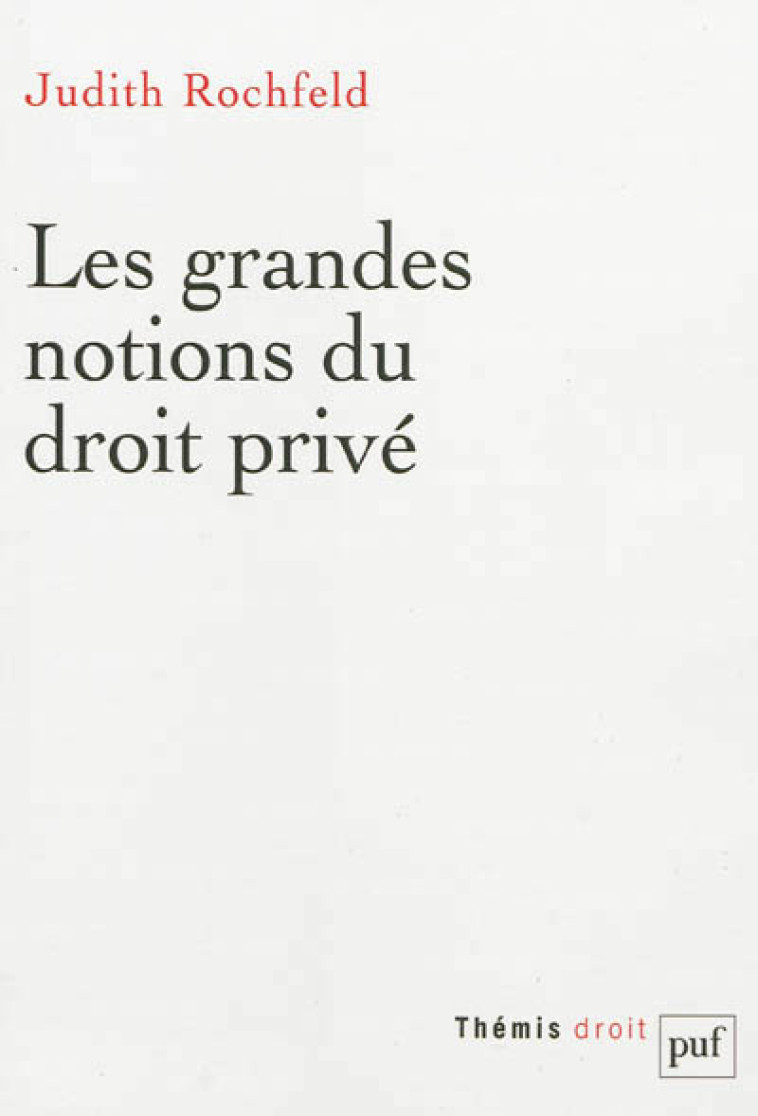 LES GRANDES NOTIONS DU DROIT PRIVE - ROCHFELD JUDITH - PUF