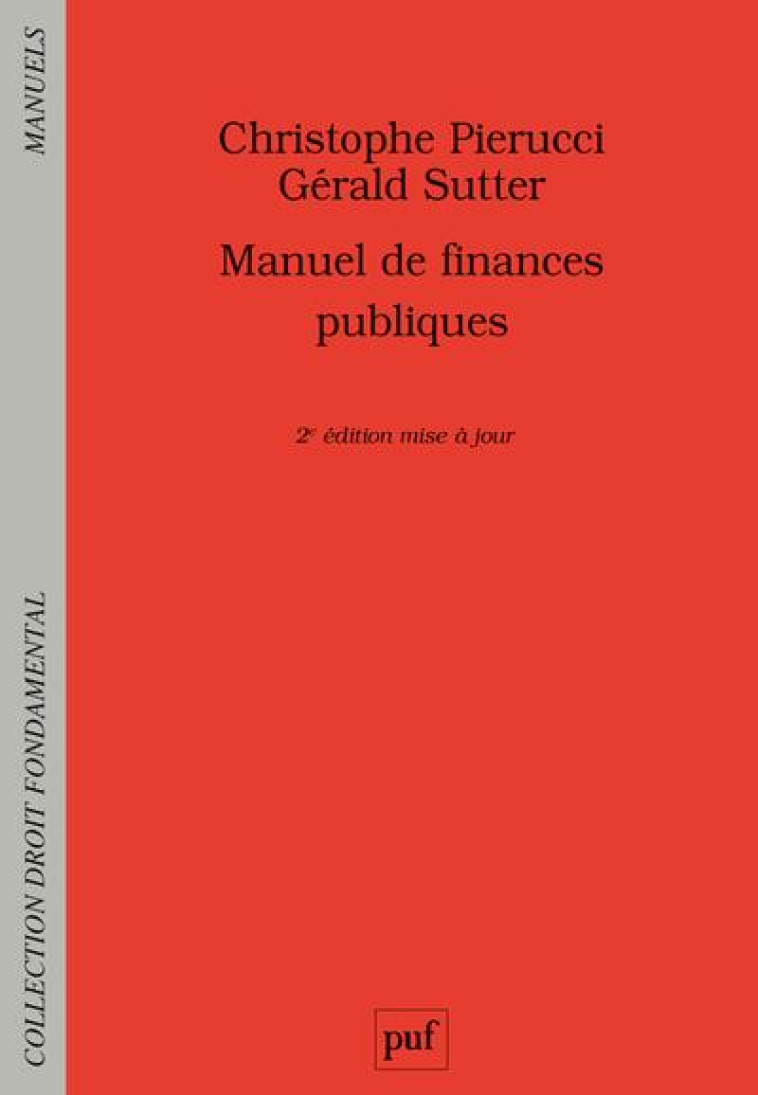 MANUEL DE FINANCES PUBLIQUES - PIERUCCI/SUTTER - PUF