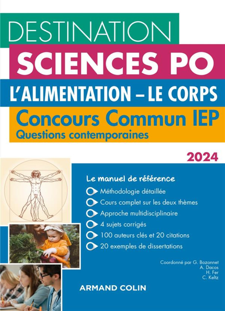 DESTINATION SCIENCES PO : QUESTIONS CONTEMPORAINES  -  CONCOURS COMMUN IEP  -  L'ALIMENTATION - LE CORPS (EDITION 2024) - BOZONNET/DACOS/FER - NATHAN