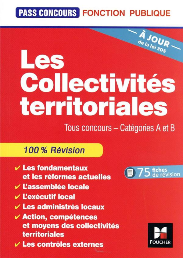 PASS'CONCOURS : LES COLLECTIVITES TERRITORIALES  -  TOUS CONCOURS  -  CATEGORIES A ET B (7E EDITION) - CABANNES XAVIER - FOUCHER