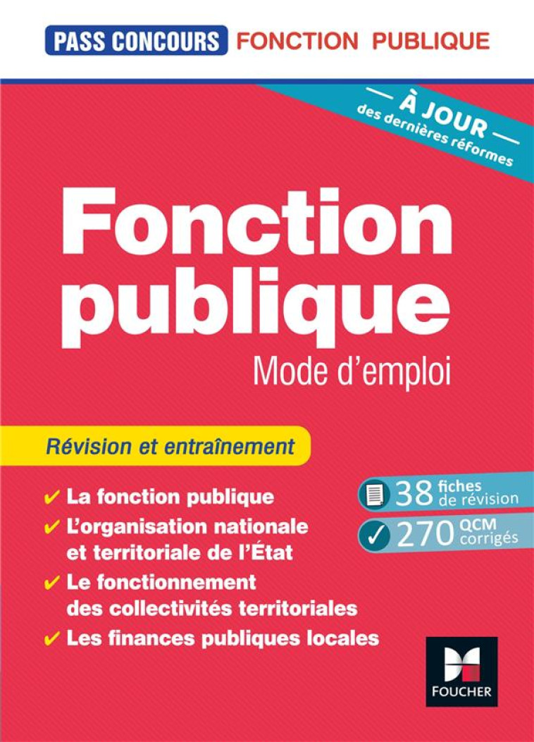 PASS'CONCOURS : FONCTION PUBLIQUE, MODE D'EMPLOI  -  REVISION ET ENTRAINEMENT (8E EDITION) - FERRANDIS/BERVILLE - FOUCHER