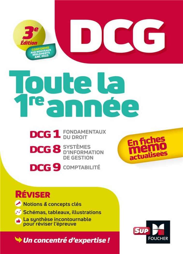 DCG  -  TOUTE LA 1ERE ANNEE DU DCG 1, 8, 9 EN FICHE  -  REVISION (EDITION 2024/2025) - BURLAUD/ROUAIX/TESTE - FOUCHER