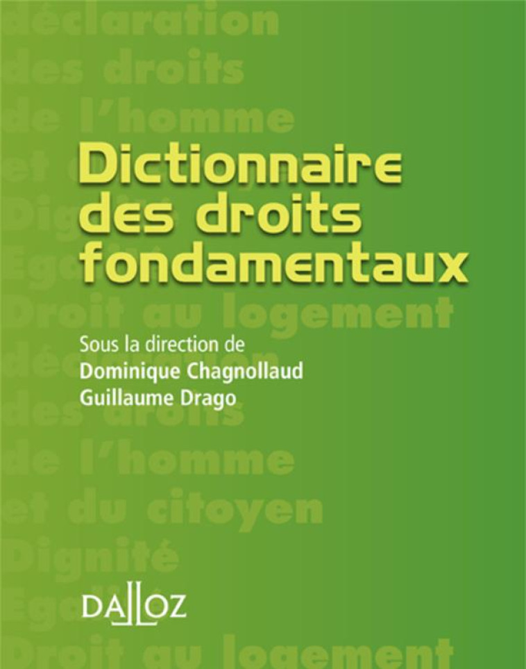 DICTIONNAIRE DES DROITS FONDAMENTAUX - CHAGNOLLAUD D. - DALLOZ