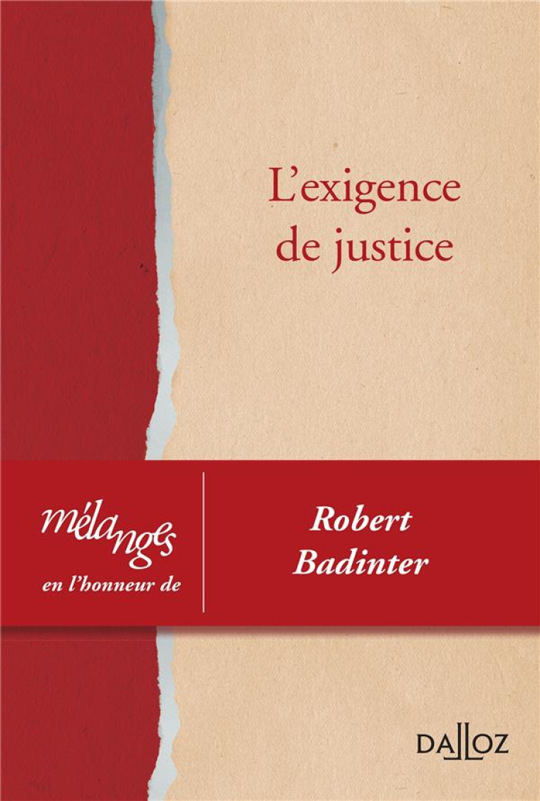 MELANGES EN L'HONNEUR DE ROBERT BADINTER - COLLECTIF - Dalloz