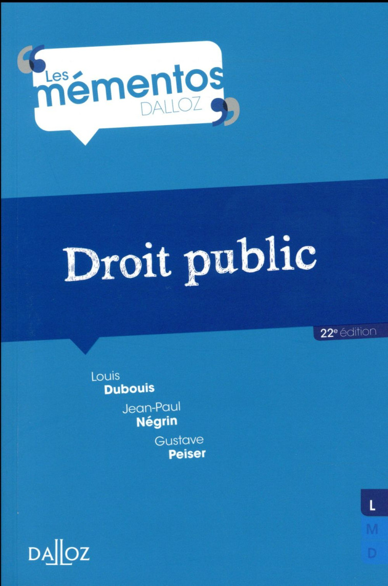 DROIT PUBLIC - DUBOUIS/NEGRIN - DALLOZ