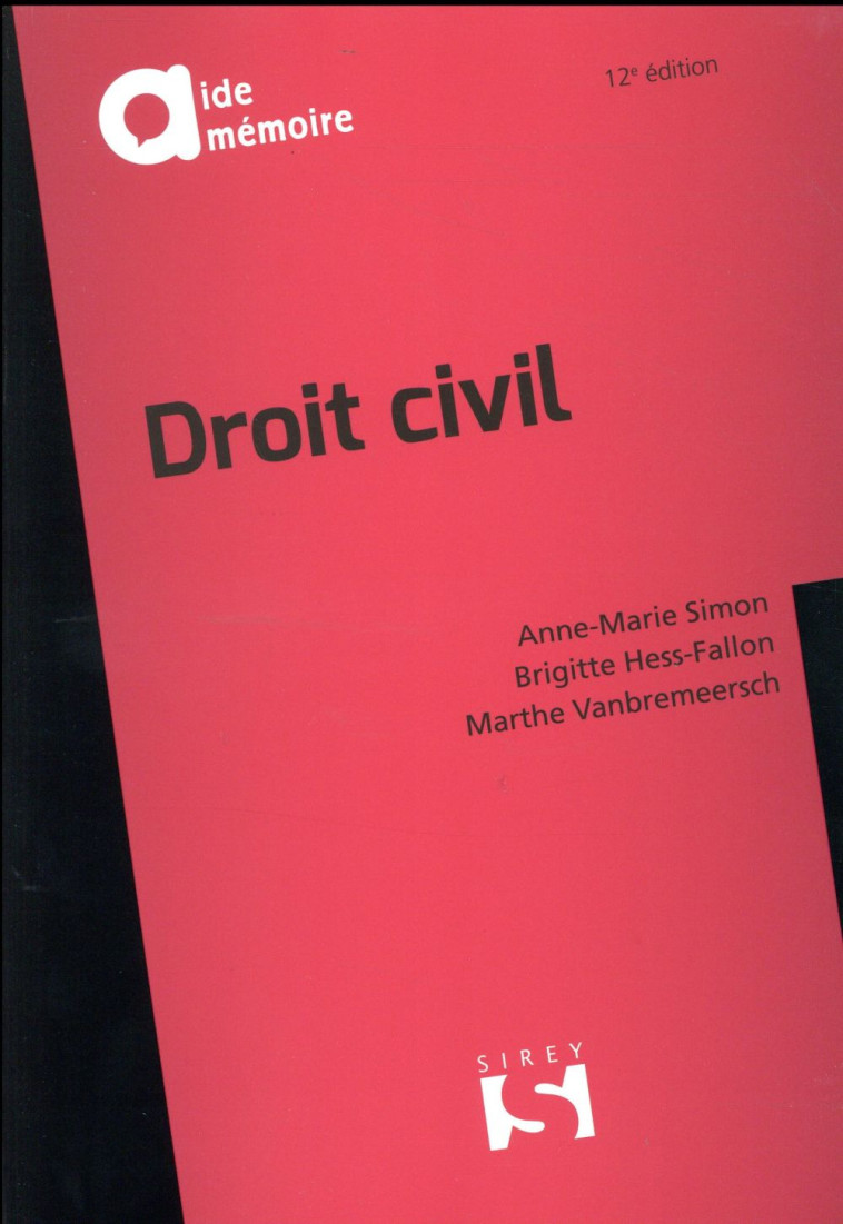 DROIT CIVIL (EDITION 2017) - HESS-FALLON/SIMON - Sirey