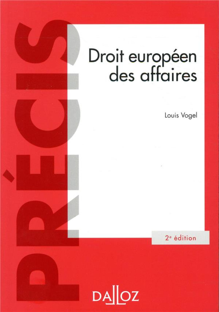 DROIT EUROPEEN DES AFFAIRES (2E EDITION) - VOGEL LOUIS - DALLOZ