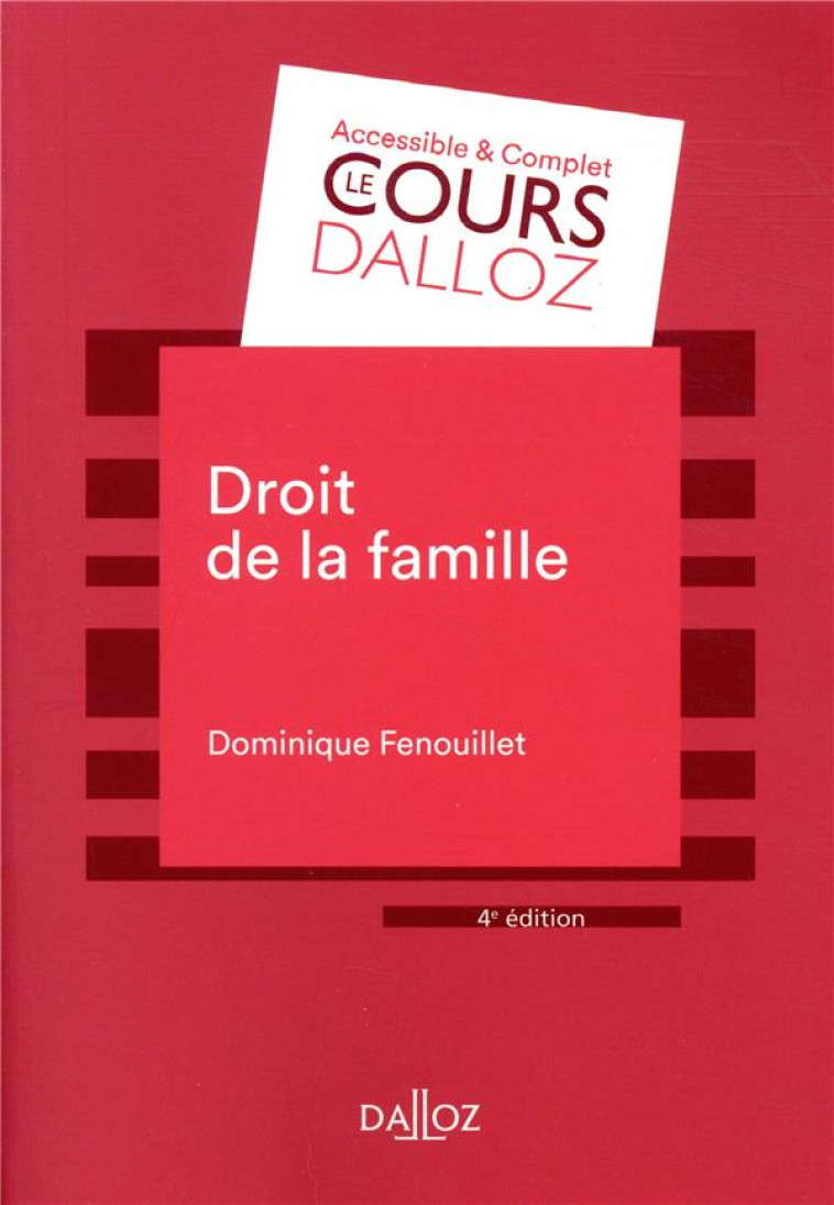 DROIT DE LA FAMILLE (EDITION 2018) - FENOUILLET DOMINIQUE - DALLOZ