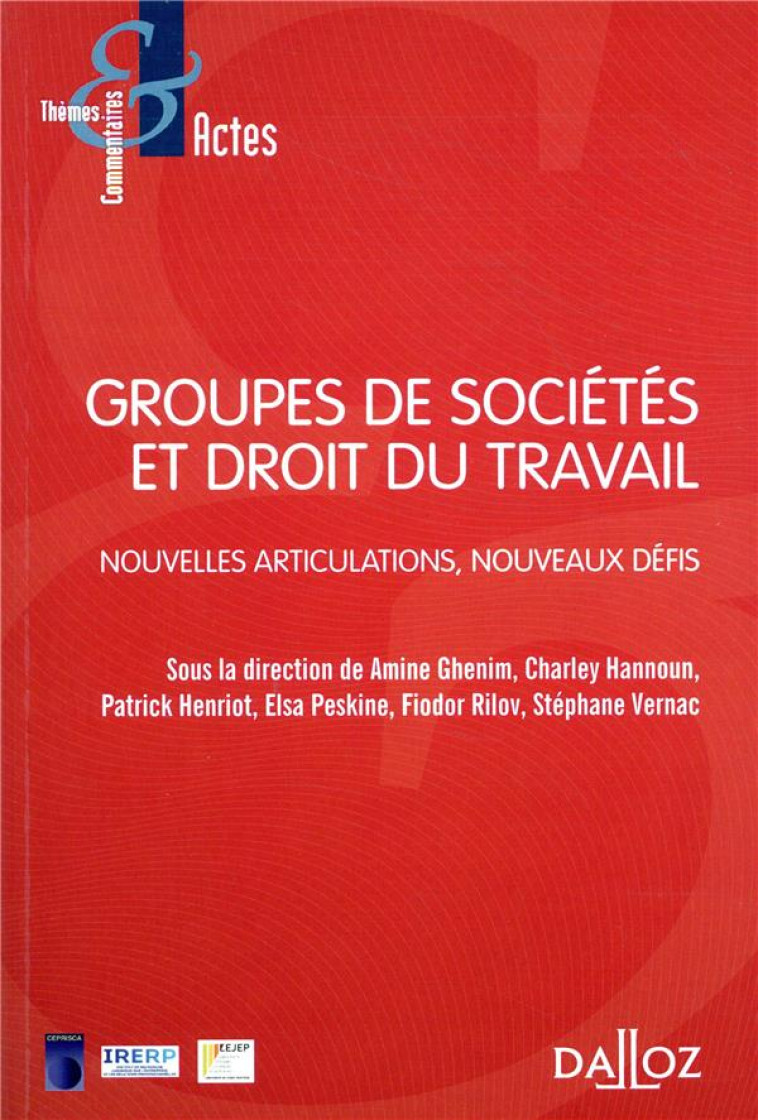 GROUPE DE SOCIETES ET DROIT DU TRAVAIL - PESKINE ELSA - DALLOZ