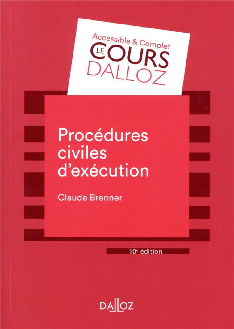 PROCEDURES CIVILES D'EXECUTION - BRENNER CLAUDE - DALLOZ